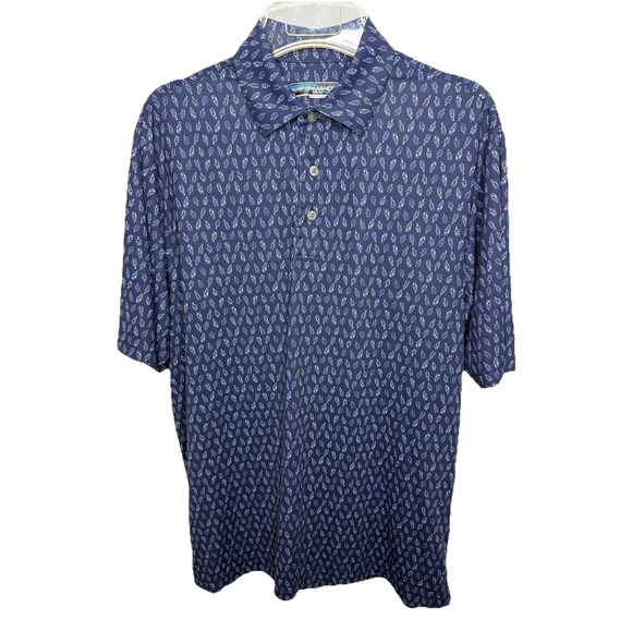 Roundtree & Yorke Performance Men's Small Navy Blue Ice Cream Print SS Polo - Picture 3 of 9
